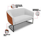 Sofá Namoradeira 2 Lug Industrial Preto Stella Noz/linho D03