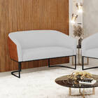 Sofá Namoradeira 2 Lug Industrial Preto Stella Noz/linho D03