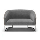 Sofá Namoradeira 2 Lug Industrial Preto Stella Noz/linho Graf