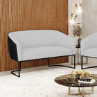 Sofá Namoradeira 2 Lug Industrial Preto Stella Pto/linho D03