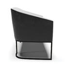 Sofá Namoradeira 2 Lug Industrial Preto Stella Pto/linho D03