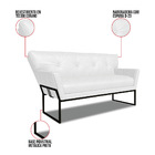 Sofá Namoradeira 2 Lug Industrial Pto Anitta Sintético Pu Bra