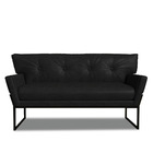 Sofá Namoradeira 2 Lug Industrial Pto Anitta Sintético Pu Pre