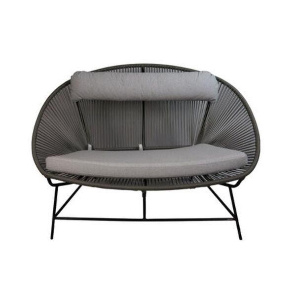 Sofá Namoradeira 2 Lugares Acapulco Cinza 140x88x90cm