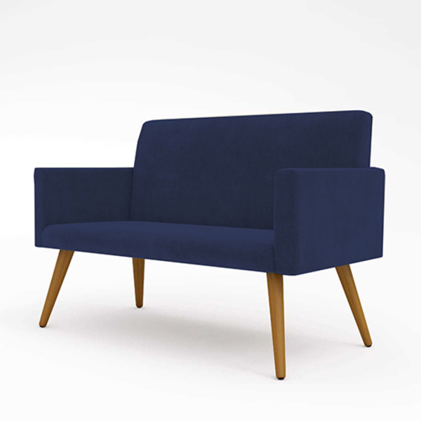 Sofá Namoradeira 2 Lugares - Balaqui Decor Azul-marinho