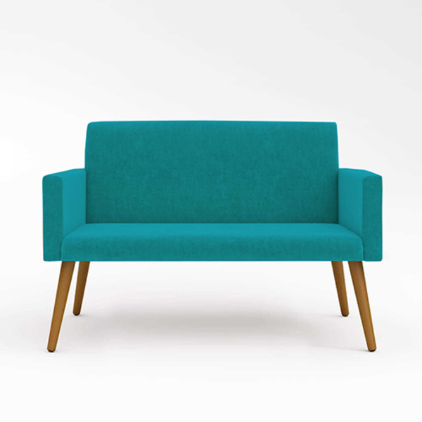 Sofá Namoradeira 2 Lugares - Balaqui Decor Azul-turquesa