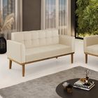 Sofá Namoradeira 2 Lugares Base De Madeira Castanho Elisa Cor