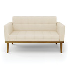 Sofá Namoradeira 2 Lugares Base De Madeira Castanho Elisa Lin