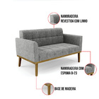 Sofá Namoradeira 2 Lugares Base De Madeira Castanho Elisa Lin