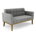 Sofá Namoradeira 2 Lugares Base De Madeira Castanho Elisa Lin