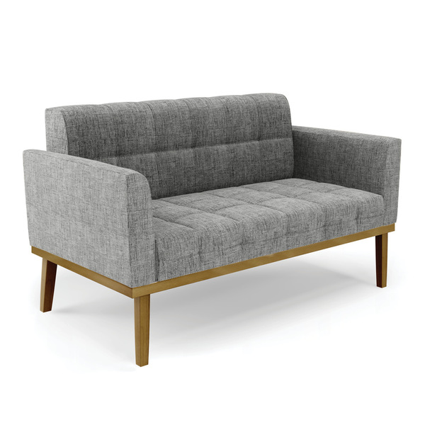 Sofá Namoradeira 2 Lugares Base De Madeira Castanho Elisa Lin