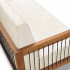 Sofá Namoradeira 2 Lugares Base De Madeira Daia Linho Pérola