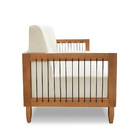 Sofá Namoradeira 2 Lugares Base De Madeira Daia Linho Pérola