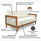 Sofá Namoradeira 2 Lugares Base De Madeira Daia Linho Pérola