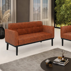 Sofá Namoradeira 2 Lugares Base De Madeira Preto Elisa Corano