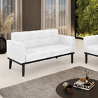 Sofá Namoradeira 2 Lugares Base De Madeira Preto Elisa Corano