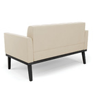 Sofá Namoradeira 2 Lugares Base De Madeira Preto Elisa Suede