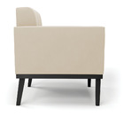 Sofá Namoradeira 2 Lugares Base De Madeira Preto Elisa Suede