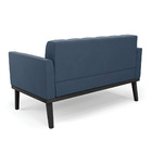 Sofá Namoradeira 2 Lugares Base De Madeira Preto Elisa Suede