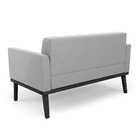 Sofá Namoradeira 2 Lugares Base De Madeira Preto Elisa Suede