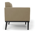 Sofá Namoradeira 2 Lugares Base De Madeira Preto Elisa Suede