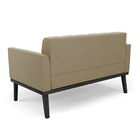 Sofá Namoradeira 2 Lugares Base De Madeira Preto Elisa Suede