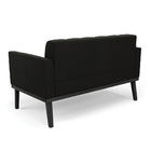 Sofá Namoradeira 2 Lugares Base De Madeira Preto Elisa Suede