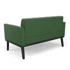 Sofá Namoradeira 2 Lugares Base De Madeira Preto Elisa Suede