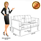 Sofá Namoradeira 2 Lugares Base De Madeira Preto Elisa Suede