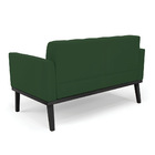 Sofá Namoradeira 2 Lugares Base De Madeira Preto Elisa Veludo