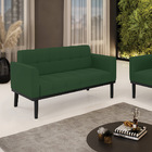 Sofá Namoradeira 2 Lugares Base De Madeira Preto Elisa Veludo