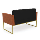 Sofá Namoradeira 2 Lugares Base Industrial Dourado Elisa Noze