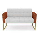 Sofá Namoradeira 2 Lugares Base Industrial Dourado Elisa Noze