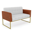 Sofá Namoradeira 2 Lugares Base Industrial Dourado Elisa Noze