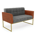 Sofá Namoradeira 2 Lugares Base Industrial Dourado Elisa Noze