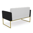 Sofá Namoradeira 2 Lugares Base Industrial Dourado Elisa Pret