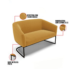 Sofá Namoradeira 2 Lugares Base Industrial Pto Stella Bouclê