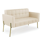 Sofá Namoradeira 2 Lugares Base Pé De Ferro Dourado Elisa Cor