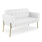 Sofá Namoradeira 2 Lugares Base Pé De Ferro Dourado Elisa Cor