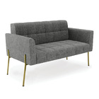 Sofá Namoradeira 2 Lugares Base Pé De Ferro Dourado Elisa Lin