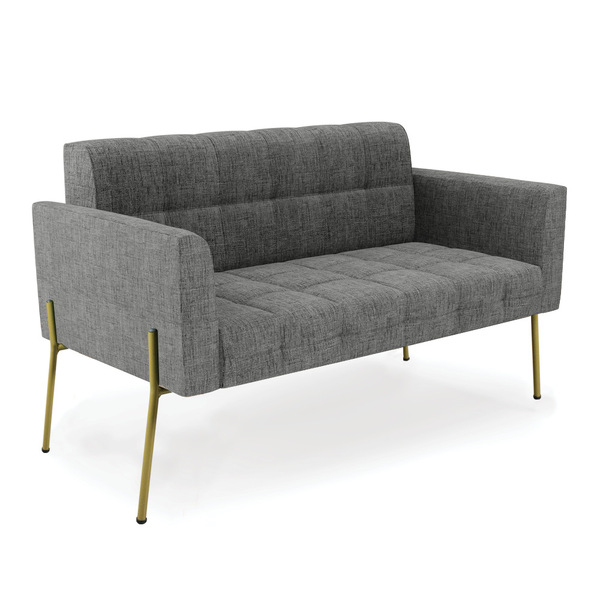 Sofá Namoradeira 2 Lugares Base Pé De Ferro Dourado Elisa Lin