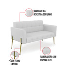 Sofá Namoradeira 2 Lugares Base Pé De Ferro Dourado Elisa Lin