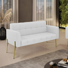 Sofá Namoradeira 2 Lugares Base Pé De Ferro Dourado Elisa Lin