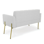 Sofá Namoradeira 2 Lugares Base Pé De Ferro Dourado Elisa Lin