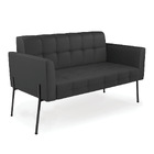Sofá Namoradeira 2 Lugares Base Pé De Ferro Preto Elisa Corin