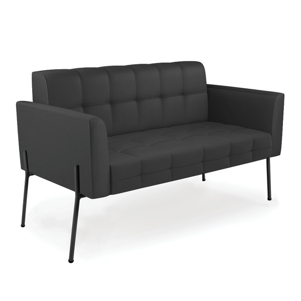 Sofá Namoradeira 2 Lugares Base Pé De Ferro Preto Elisa Corin