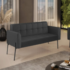 Sofá Namoradeira 2 Lugares Base Pé De Ferro Preto Elisa Corin
