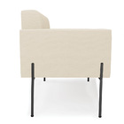 Sofá Namoradeira 2 Lugares Base Pé De Ferro Preto Elisa Linho