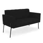 Sofá Namoradeira 2 Lugares Base Pé De Ferro Preto Elisa Linho