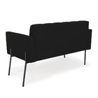 Sofá Namoradeira 2 Lugares Base Pé De Ferro Preto Elisa Linho